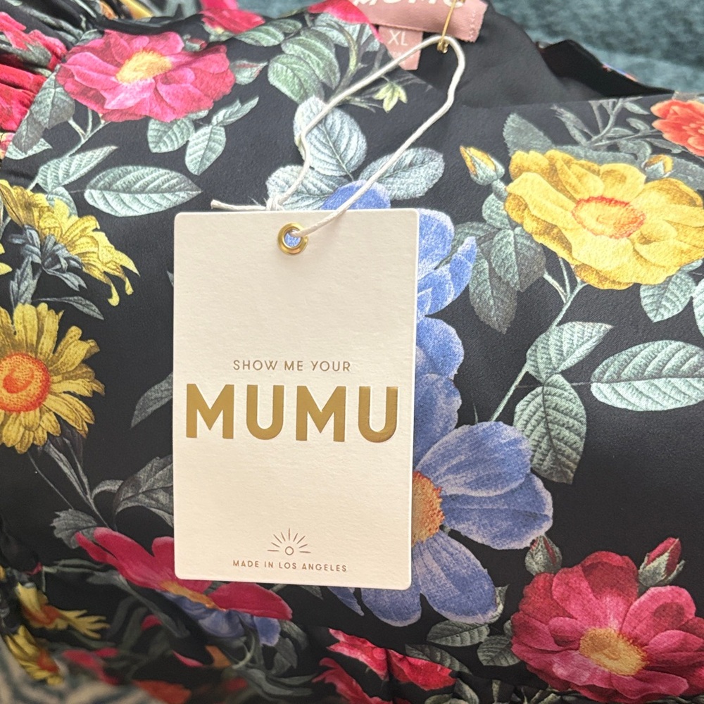 Show Me Your MuMu Black Floral Ruffle-Strap Midi Dress - Picture 6 of 6